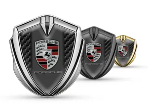 Porsche Metal Emblema Insignia Resistente De Lujo Tacto